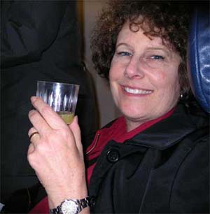 Carol settling in for the flight