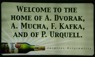 Sign at Prague's airport