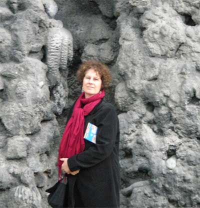 Carol near the man-made stalagtites at the Wallenstein Palace