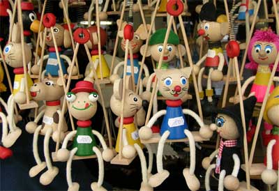 Toys at a Prague street market
