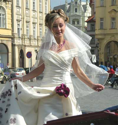 New bride at Old Town Square