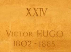Plaque on Victor Hugo's tomb