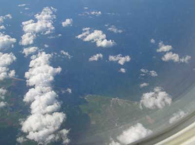As we pass Land's End, the last bit of England glides by beneath our plane.  Next stop, Houston.