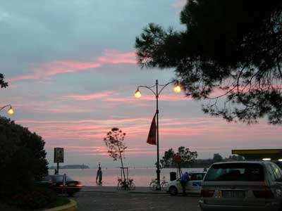 Sunset seen from the Lido