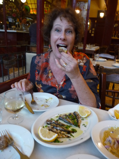 Carol enjoys dinner at Café Abyssinia