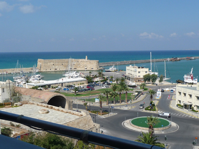 Our view of the old harbor from our room at the Marin Dream in Heraklion