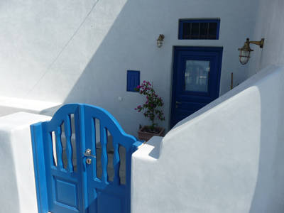 Entrance to our cave house at Lithies Traditional Homes on Santorini