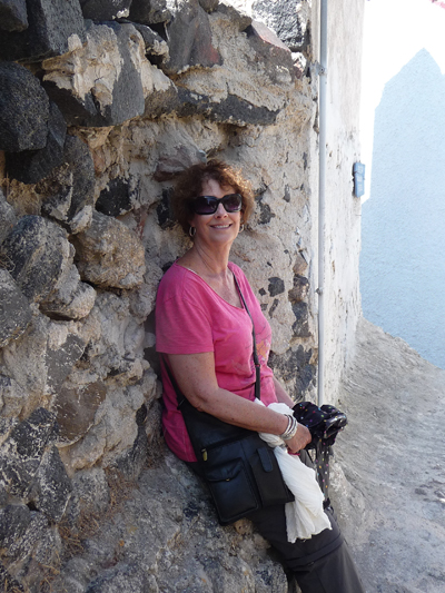 Carol in Santorini