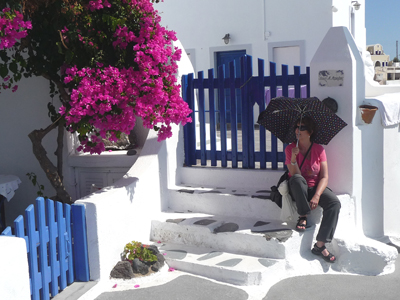 Carol in Santorini