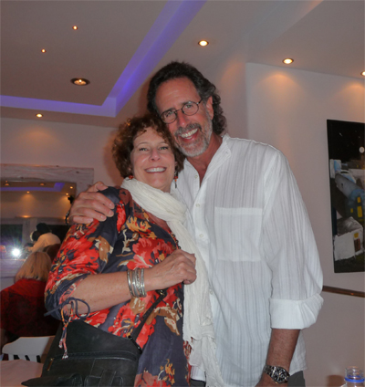 Carol and David at Mama Thira on Santorini