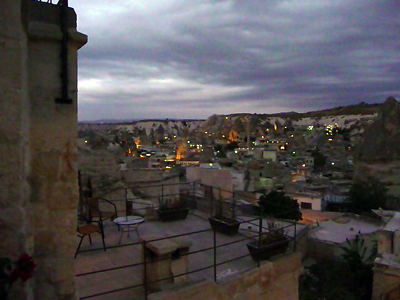 View of Goreme at dusk