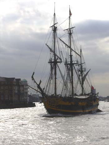A Clipper ship on the Thames