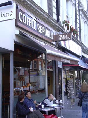 The Coffee Republic - great coffee and muffins here...
