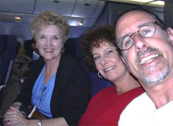 Clara, Carol and David en route to Houston