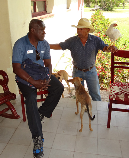 Ramiro, our terrific Cuban guide, with the manager of King Ranch