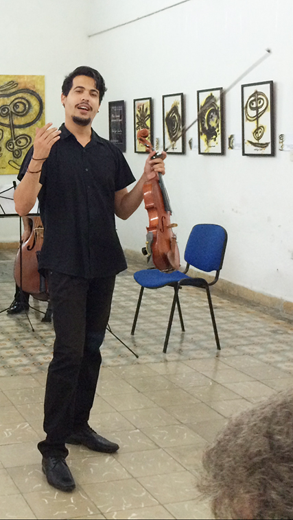 Talented young violinist in Cienfuegos