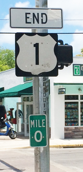 Mile 0 on US Highway 1