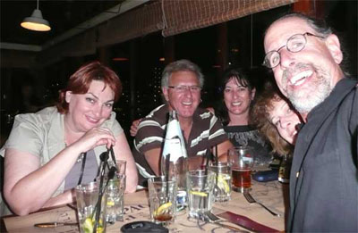 Anna, Peter, June, Carol and David enjoying dinner after a fun and interesting day at Petra in Jordan
