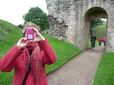 Carol catches castles with her cell phone