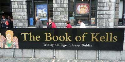 Entrance to the Book of Kells at Trinity College in Dublin