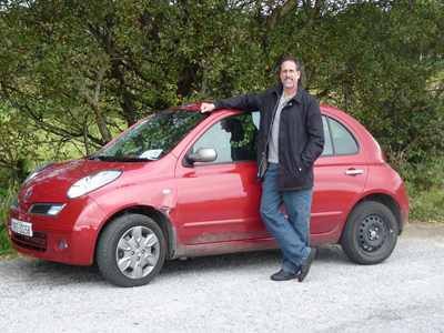 David with our terrific little Nissan Micra