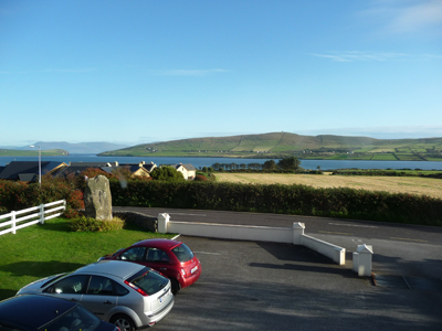 The view from our bedroom window at the Milestone B&B in Dingle