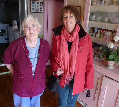 Mary Houlihan and Carol at Mary's house on the Atlantic Coast of the Dingle Peninsula