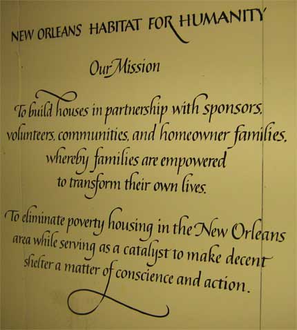 Habitat for Humanity New Orleans Mission Statement