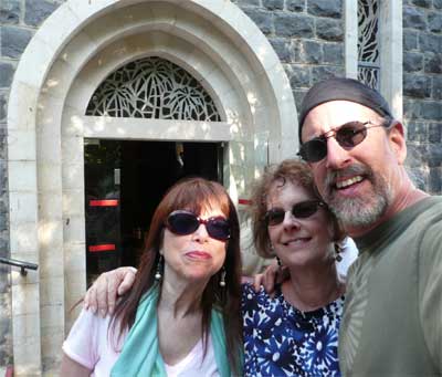Meira, Carol and David at the Sea of Galilee