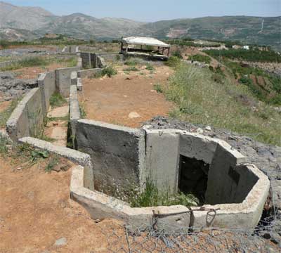 An Israeli bunker looking down into Syria