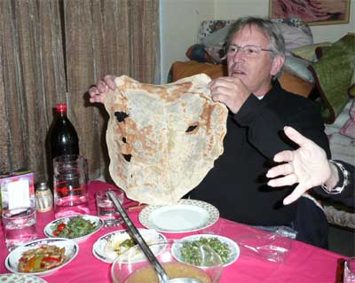 Homemade Druze bread at Yuseph's house in Beit Jann