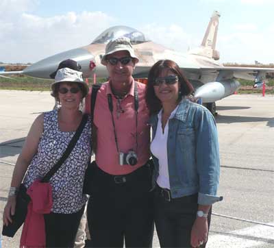 Carol, Shlomo and Sara.  Shlomo's car is in the background. Just kidding.