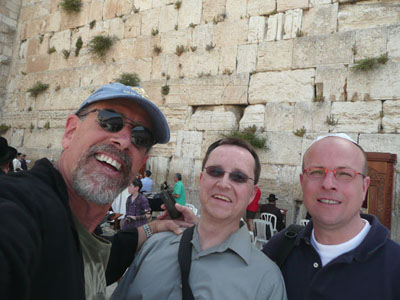 David, Tom and Stephan at the Western Wall in Jerusalem