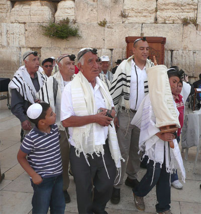 One of many bar mitzvahs at the Western Wall