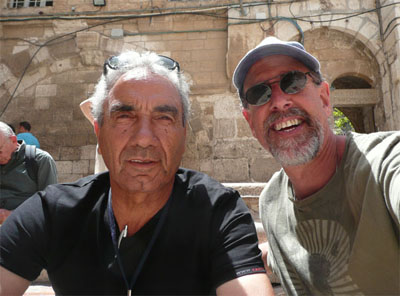 Ellie (our Jerusalem tour guide) and David at the Church of the Holy Sepulchre