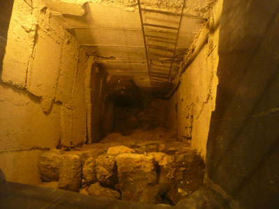 Looking down through 100 feet (and thousands of years of history) in Jerusalem