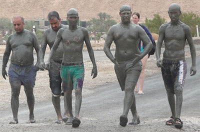 A group who just enjoyed the mud baths