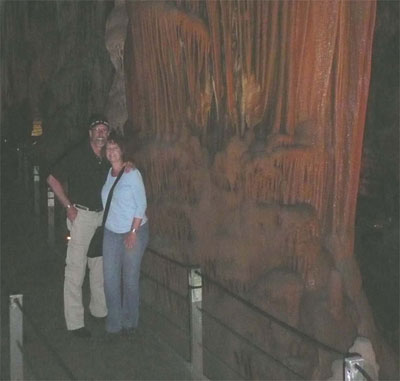 David and Carol deep inside Soreq Cave
