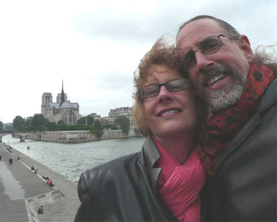 On our way to the Marais - our beloved Notre Dame in the background