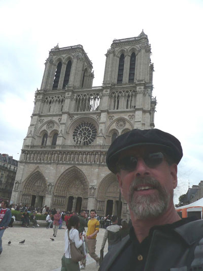 David with the glorious Gothic Lady, Notre Dame, in the background
