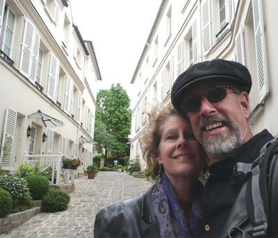 Carol and David at the lovely Hotel des Grande Ecoles