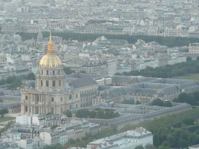 Les Invalides as seen from the top of le Tour Montparnasse