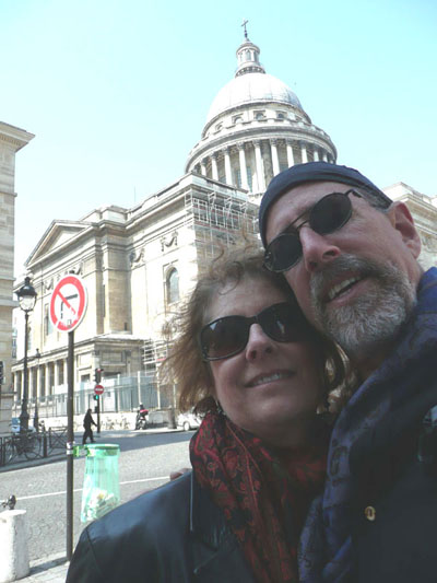 Carol and David with the Pantheon in the background
