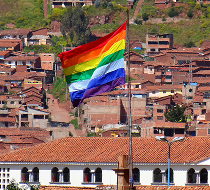 Indigenous flag in Cusco