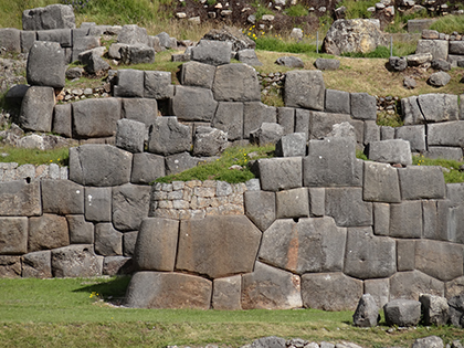 Ancient Inca stones high above Cuzco