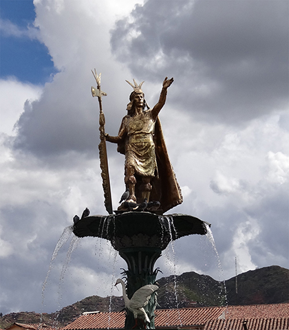 Statue at Plaza de Armas in Cuzco