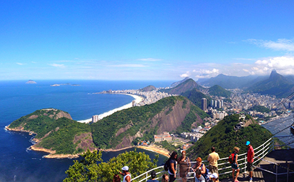 View of Copacabana and the Lagoon from Sugarloaf Mountain