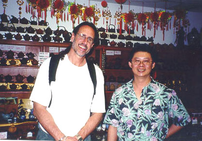 David and Gabriel Hsie at the Jade Spring Tea Shop