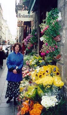 Carol at a flower shop