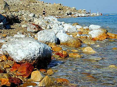 Along the shore of the Dead Sea